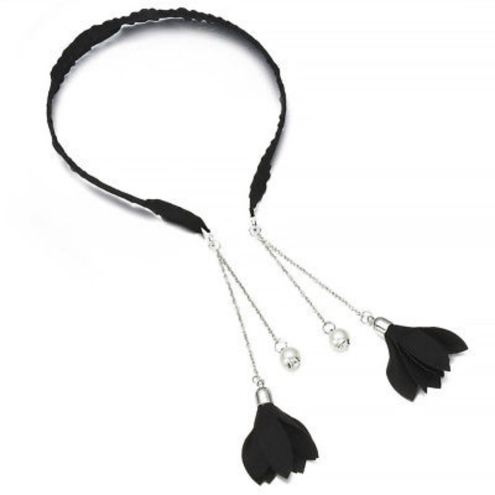 Black Pearl Earring Headband